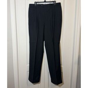 Lauren Ralph Lauren Total Comfort Mens 36x34 Black 100% Wool Pleated Dress Pants
